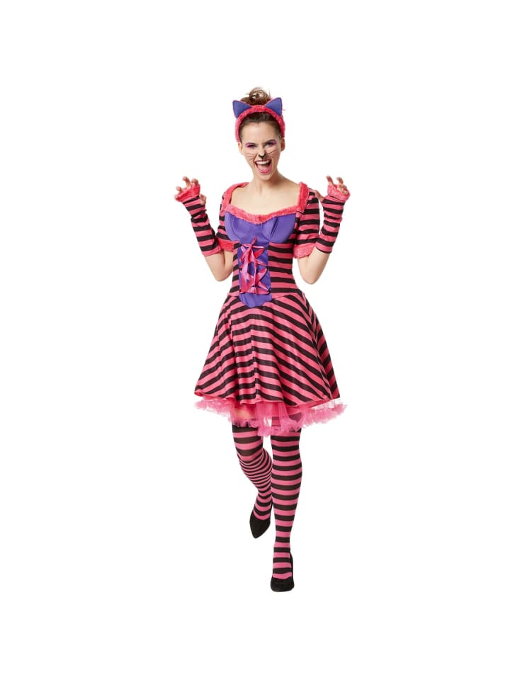 Faschingskleidung/Maskeradenverkleidung, in der Farbe schwarz/pink