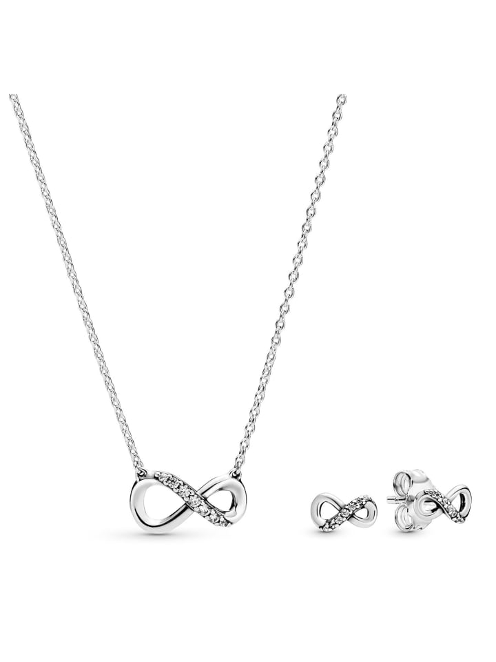 Damen Schmuck-Set Funkelnde Unendlichkeit Silber Bundle