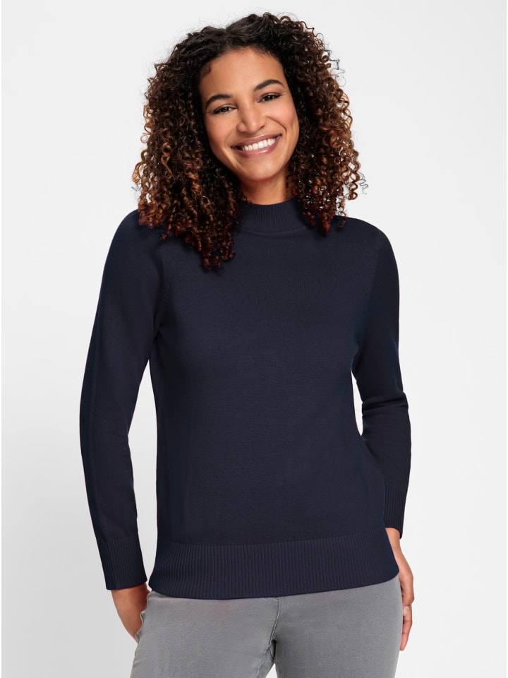 Stehkragen-Pullover in marine
