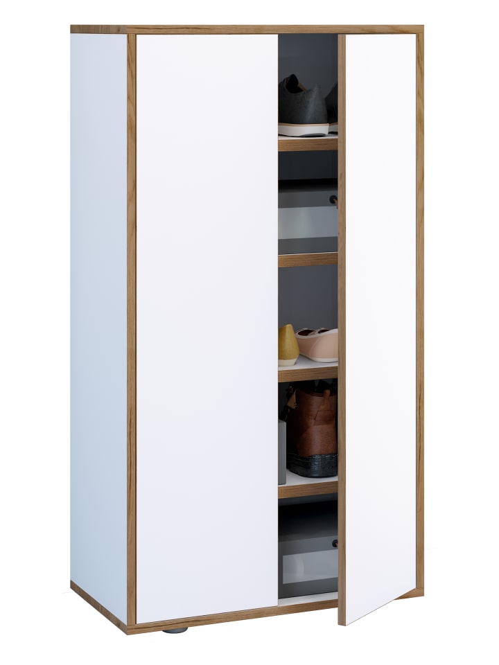 XL Holz Großer Schuhschrank Schuhkommode Salia B60 in Weiß