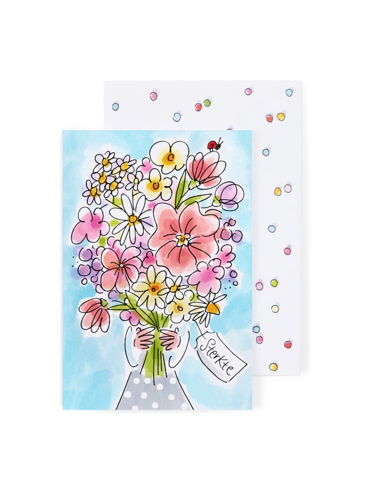 Grußkarte Alles Gute - Blumenstrauß in Bunt - 17 x 11,5cm