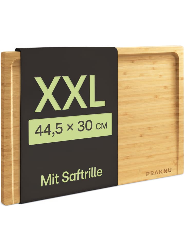 Schneidebrett aus Holz Groß XXL - Mit Saftrille - Beidseitig