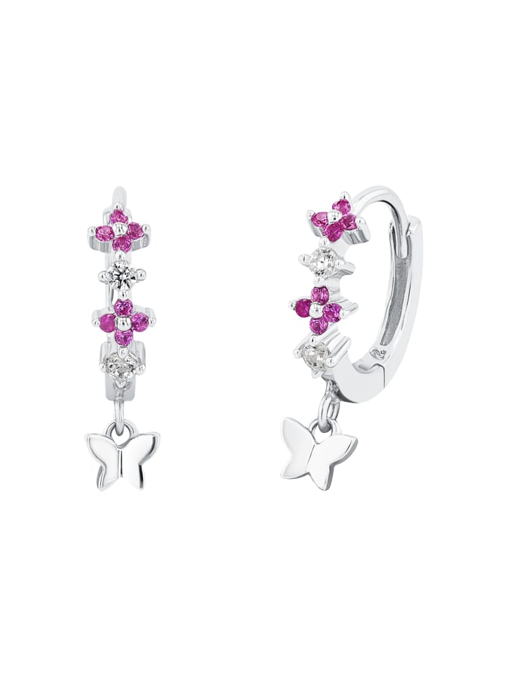 Creolen Silber 925, rhodiniert in Pink