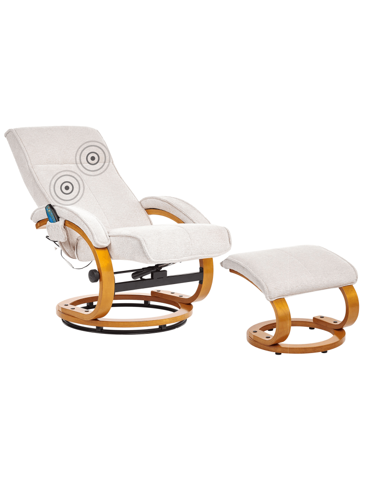 3-tlg Massagestuhl HERO in Beige/Braun