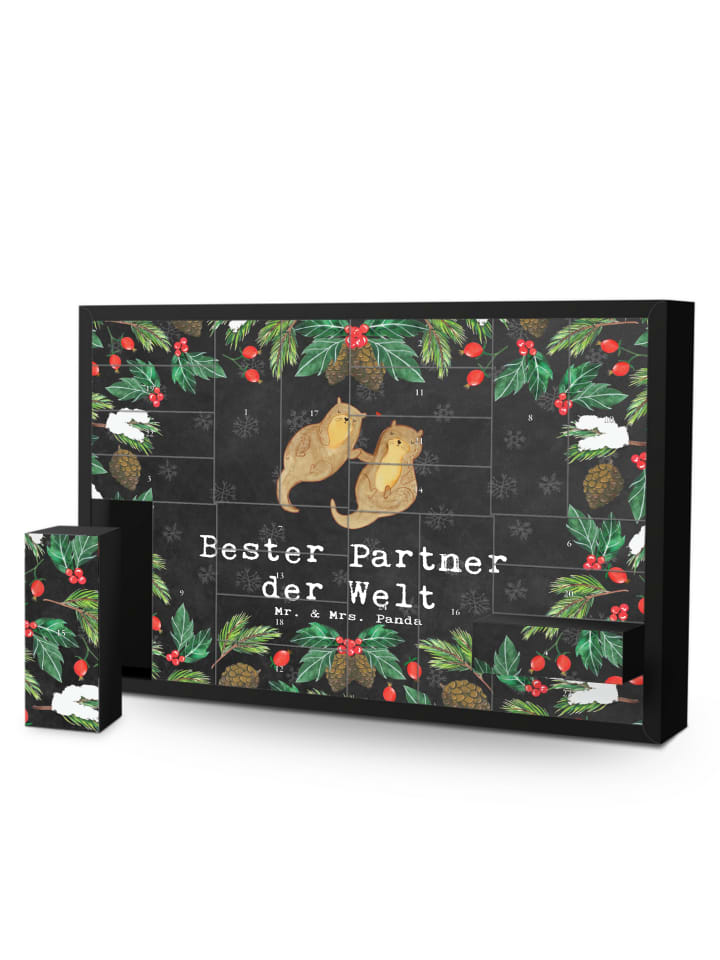 Adventskalender Otter Bester Partner der Welt m... in Kreidetafel