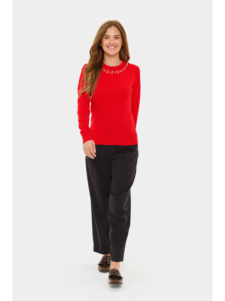 Strickpullover TemmaSZ Gerade Passform in Chinese Red