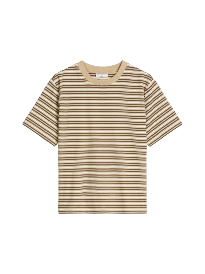 Streifen-T-Shirt relaxed in Medium Beige