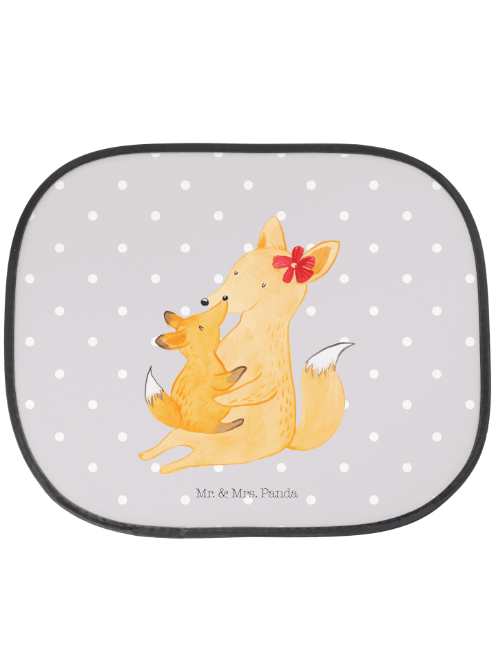 Sonnenblende Auto Fuchs Mama ohne Spruch in Grau Pastell