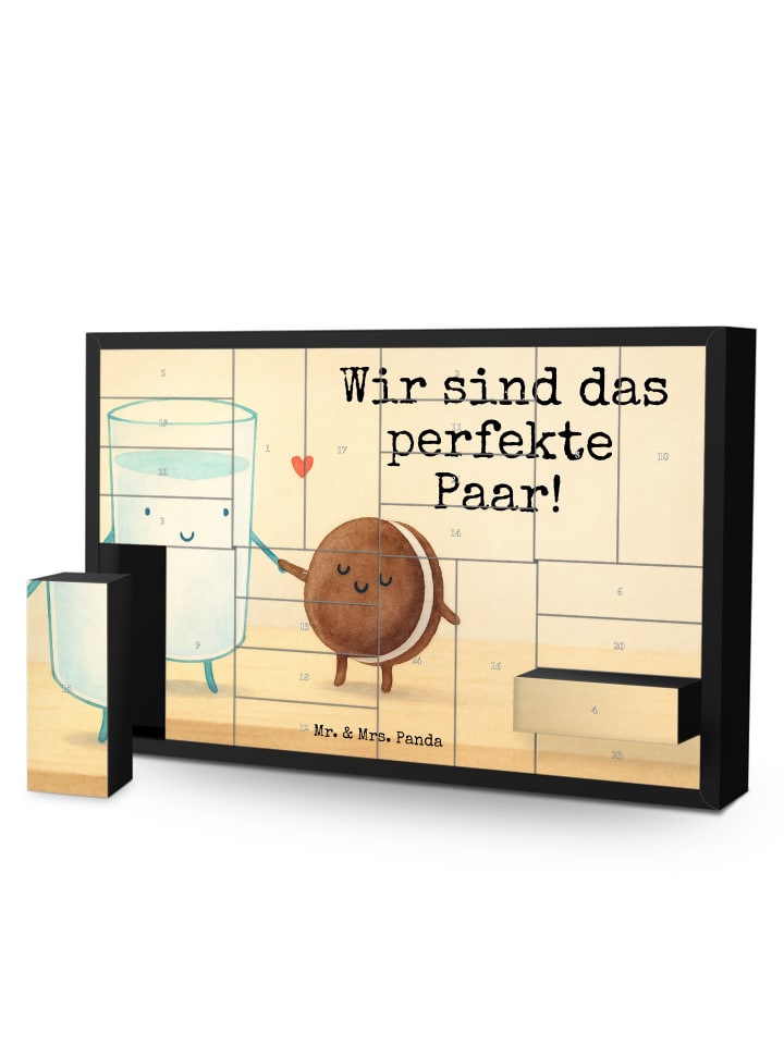 Weihnachtskalender Milch Keks Design mit Spruch in Weiß