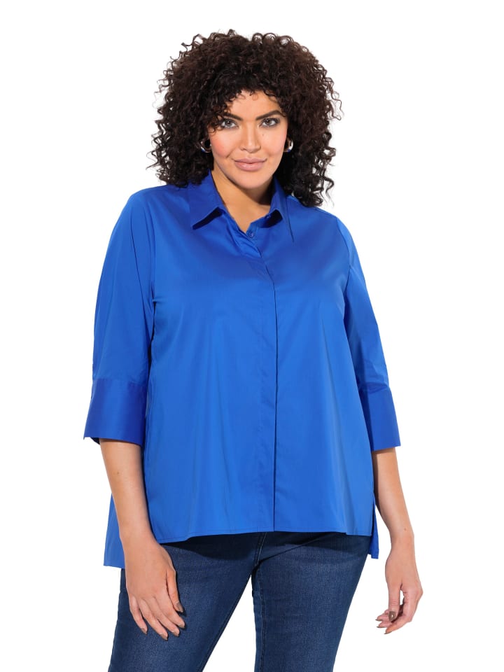 Hemdbluse in pfauenblau