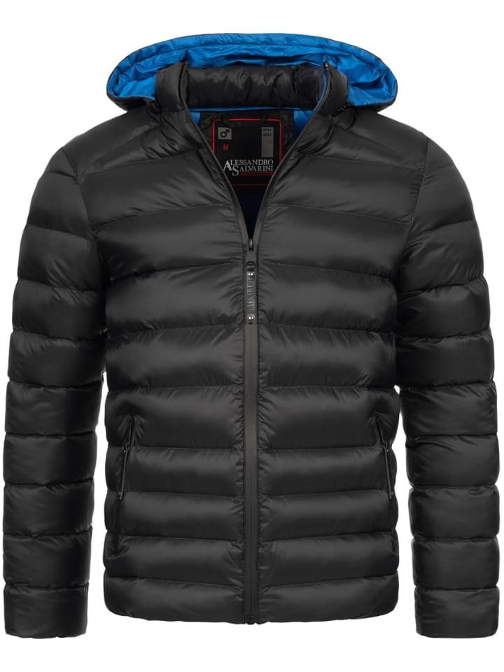 Jacke Alessandro Salvarini Herren Steppjacke AS283 in Schwarz