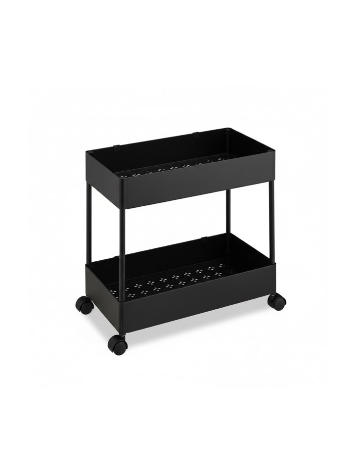 Rollwagen in Schwarz - (B)39,5 x (H)38 x (T)21,5 cm