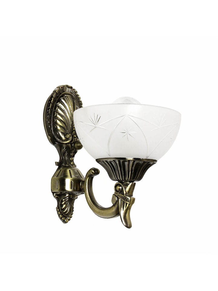 Wandlampe (B)16 x (H)22.5 cm in Messing Weiß