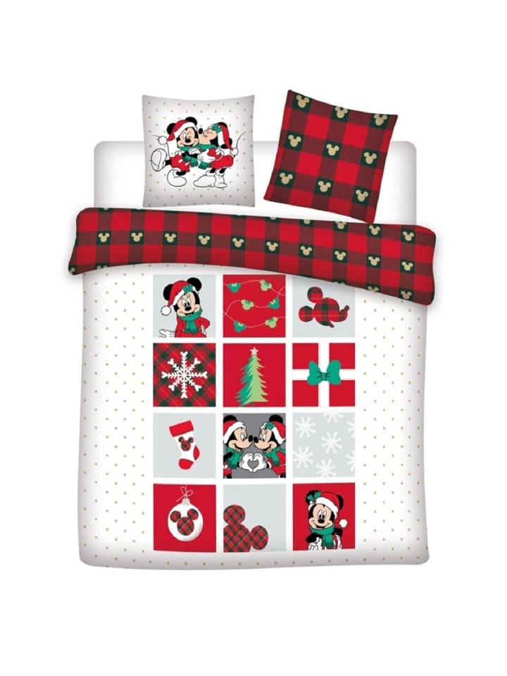 Disney Minnie Mouse Doppelbettwäsche Set – 1x Deckenbezug 240x220 cm in Weiß