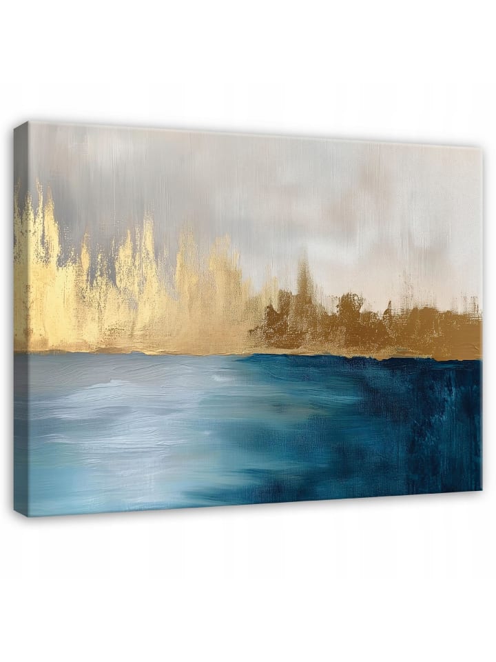 Leinwandbild Marmor in Blau