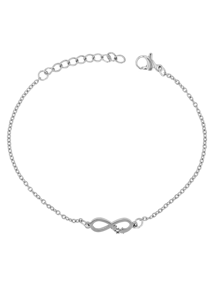 Damen Armband – Unendlichkeitszeichen aus Edelstahl 17 cm in silber