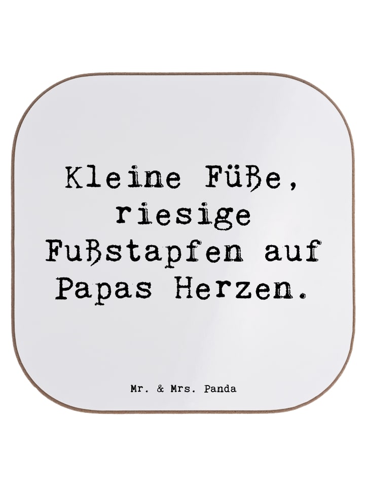 Bierdeckel Spruch Baby Herzabdrücke mit Spruch in Weiß