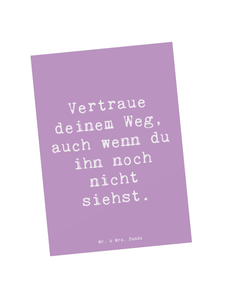 Postkarte Spruch Zukunftsplanung Ungewissheit a... in Lavendeltraum