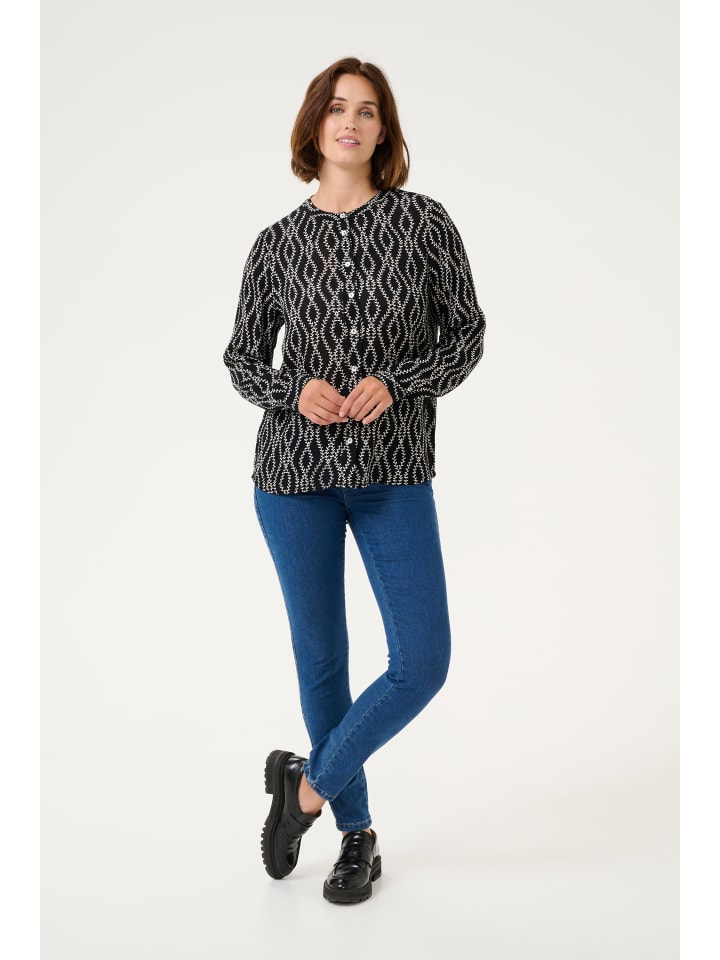 Langarm - Hemd KAjaden Regular fit in Black/Chalk Print