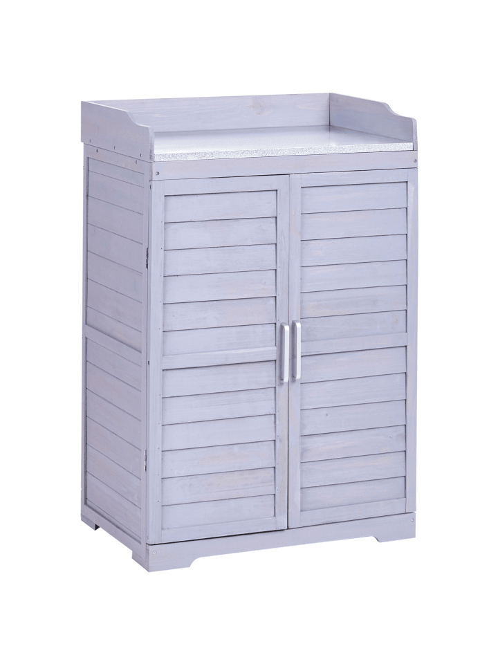 Pflanztisch TEREVILLE in Grau/Weiß - (W) 67 x (H) 100 x (L) 45 cm