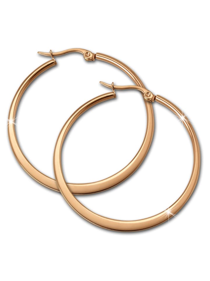 Creolen in Edelstahl, 333er Rosegold vergoldet rosegold
