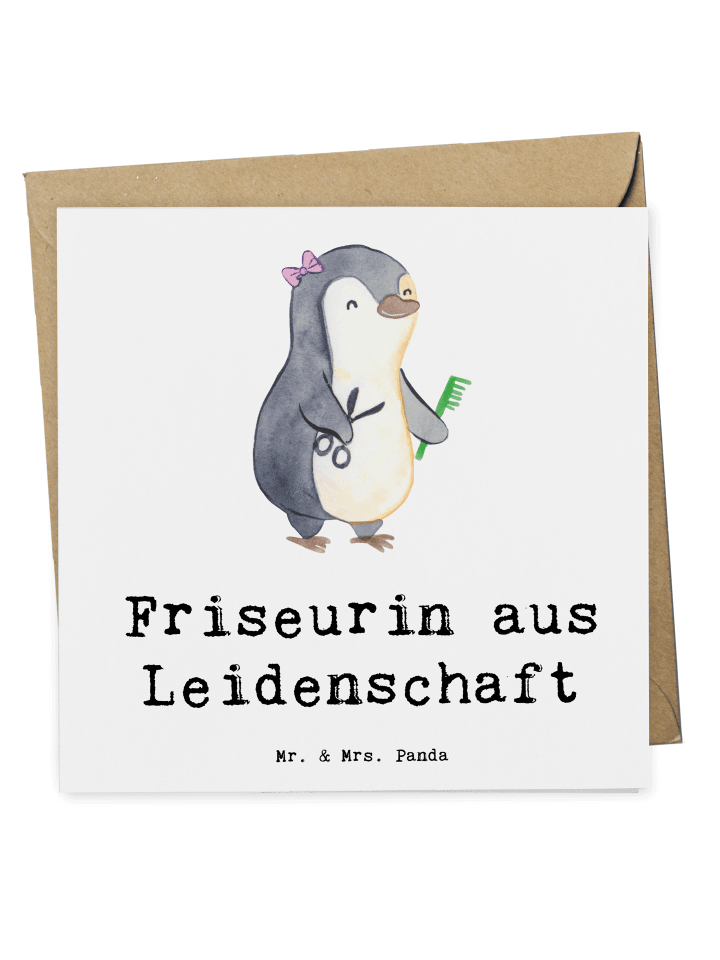Grußkarte Friseurin Leidenschaft mit Spruch in Weiß