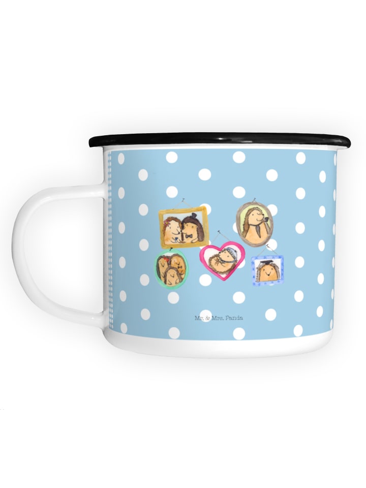 Tasse Igel Familie ohne Spruch in Blau Pastell