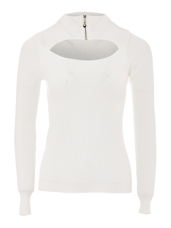 Damen Strickpullover in Wollweiss