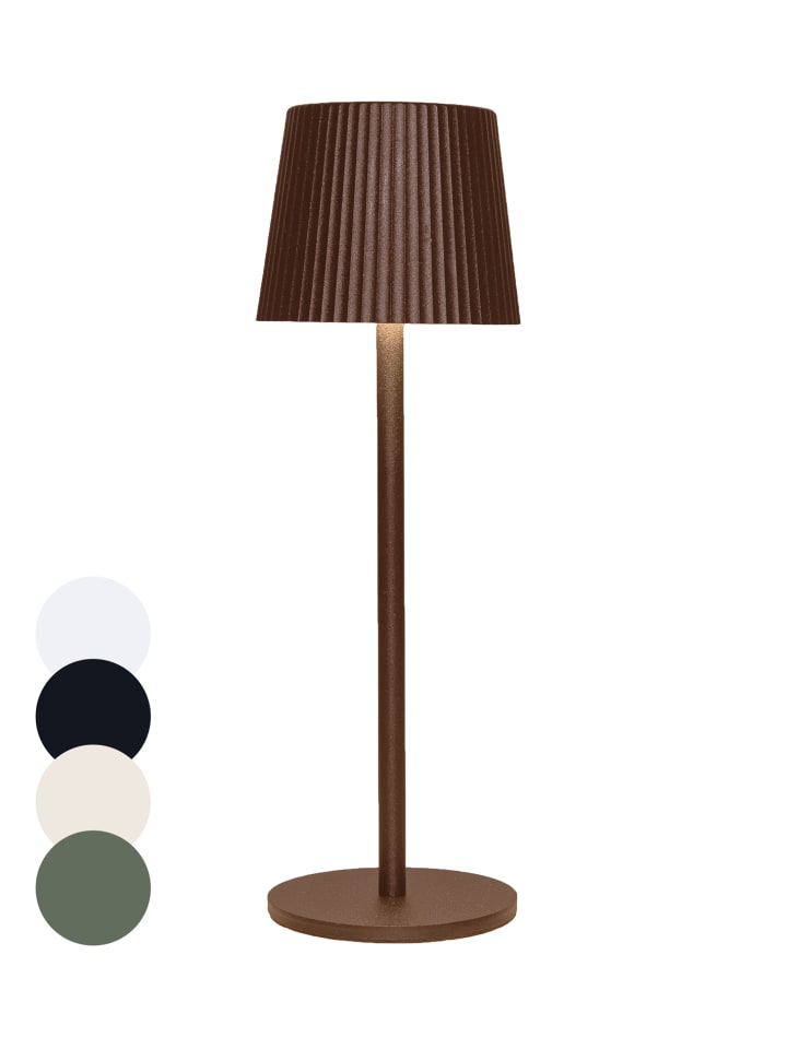 LED Tischlampe dimmbar IP44 Innen & Außen 36,5x11cm in Bronze