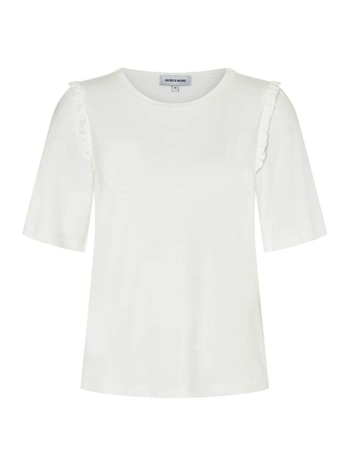 süßes Kurzarmshirt, Rüschen-Detail in offwhite