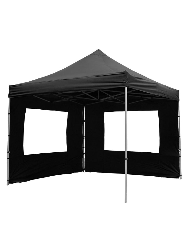 Aluminium-Faltpavillon schwarz in Schwarz