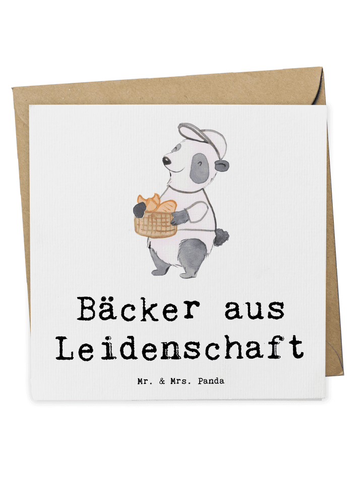 Grußkarte Bäcker Leidenschaft mit Spruch in Weiß