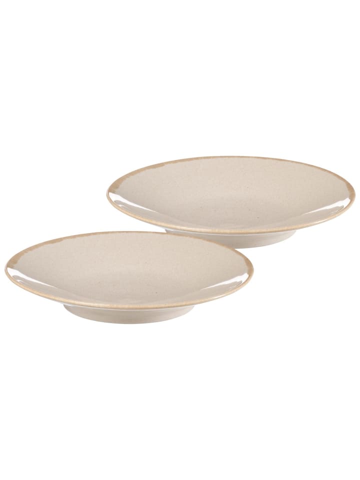 2er Set Servierplatten Sahara in Creme ø 31 cm