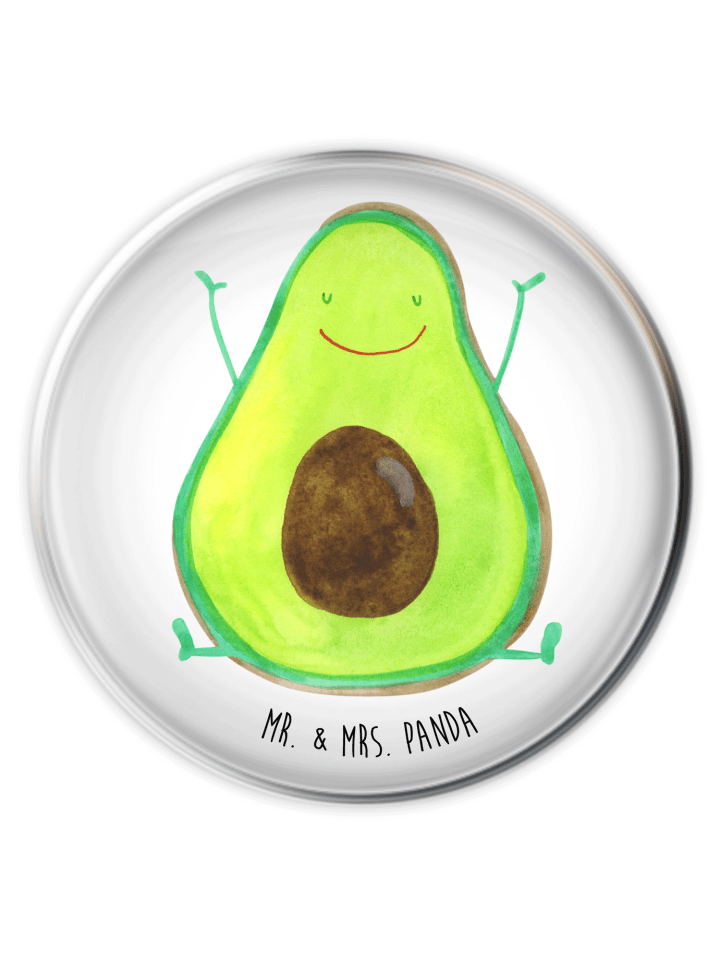 Ablaufgarnitur Avocado Glücklich ohne Spruch in Weiß