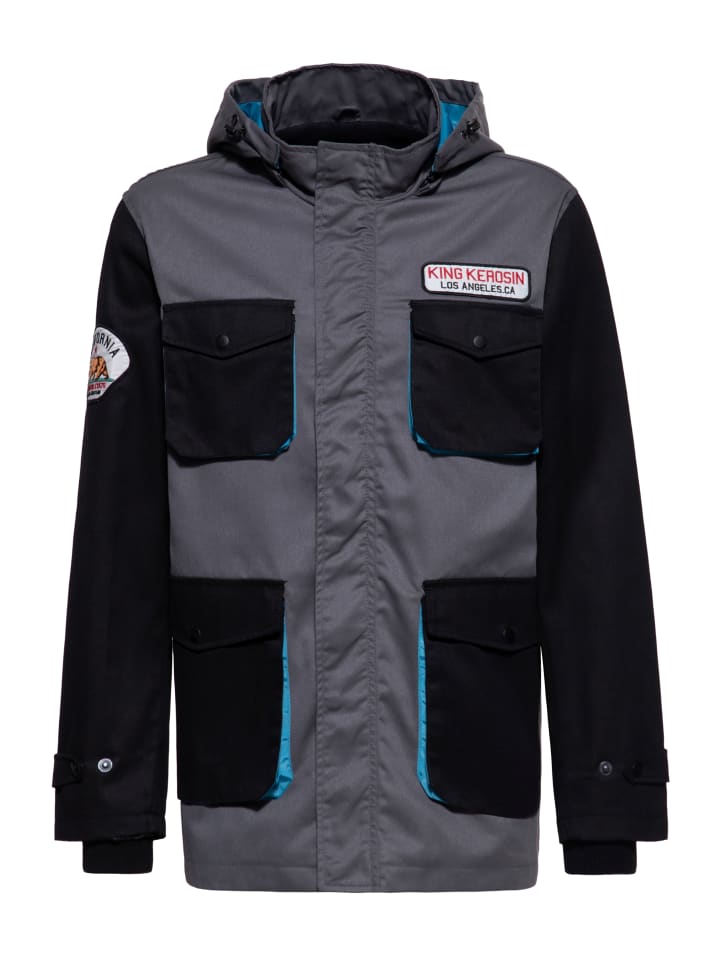King Kerosin Übergangsjacke Los Angeles C.A. in grau