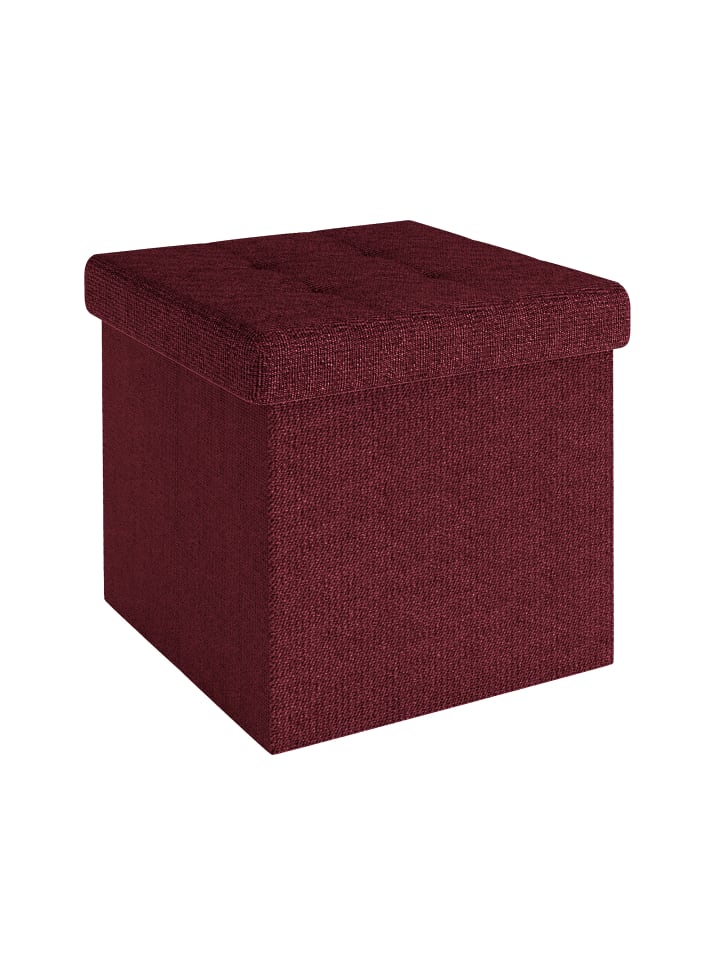 Faltbare Sitzhocker 30x30x30 cm in KIRSCH ROT