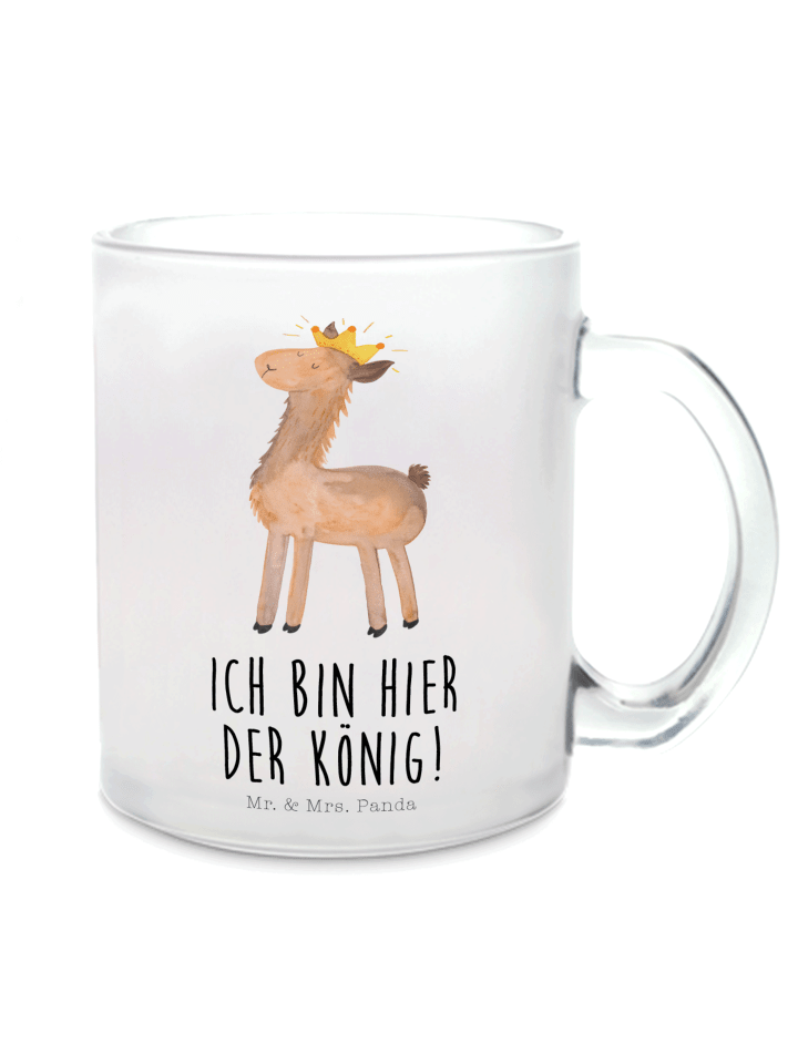 Haferl Lama König mit Spruch in Transparent