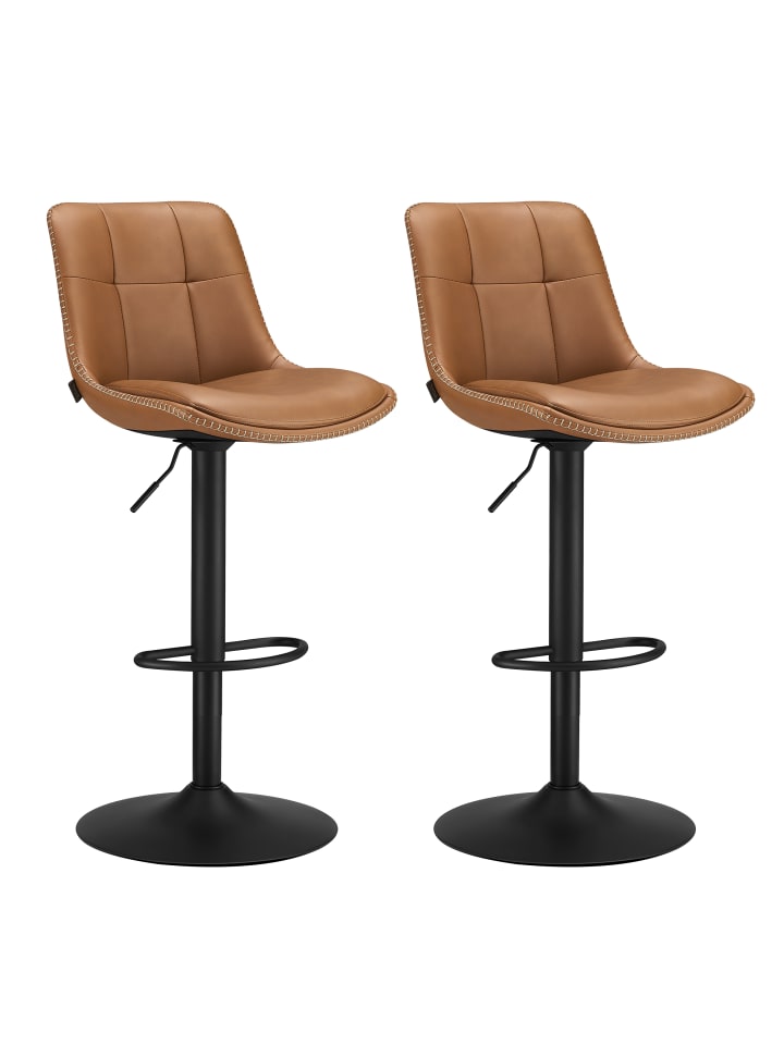 2er-Set: Barhocker Monni in Braun - (B)47 x (H)(93-114) x (T)44 cm