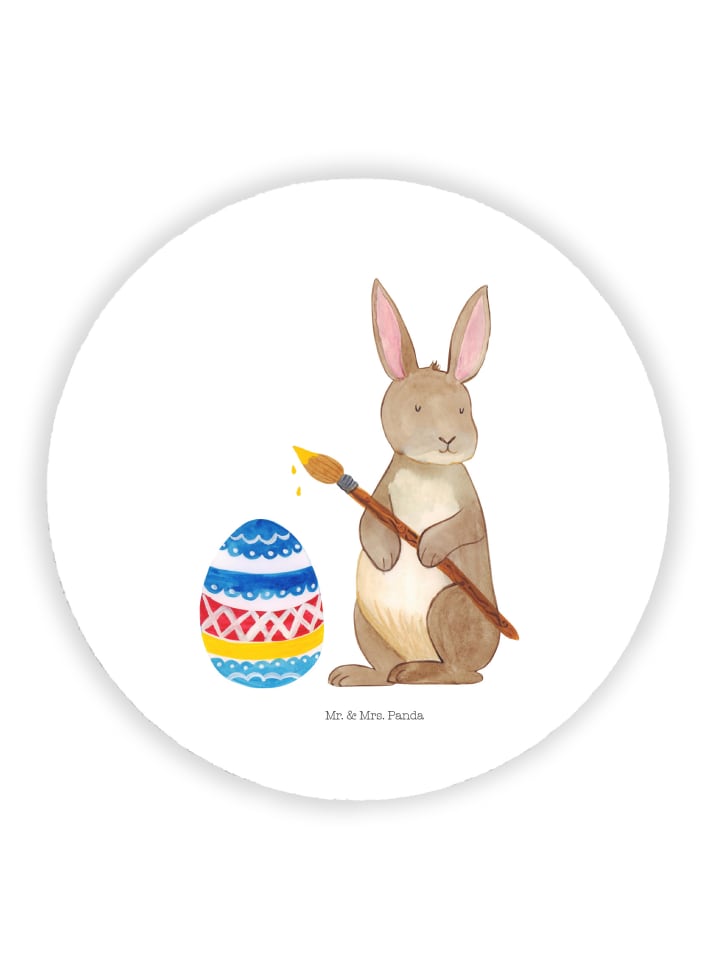 Kühlschrankmagnet Hase Eier Malen ohne Spruch in Weiß