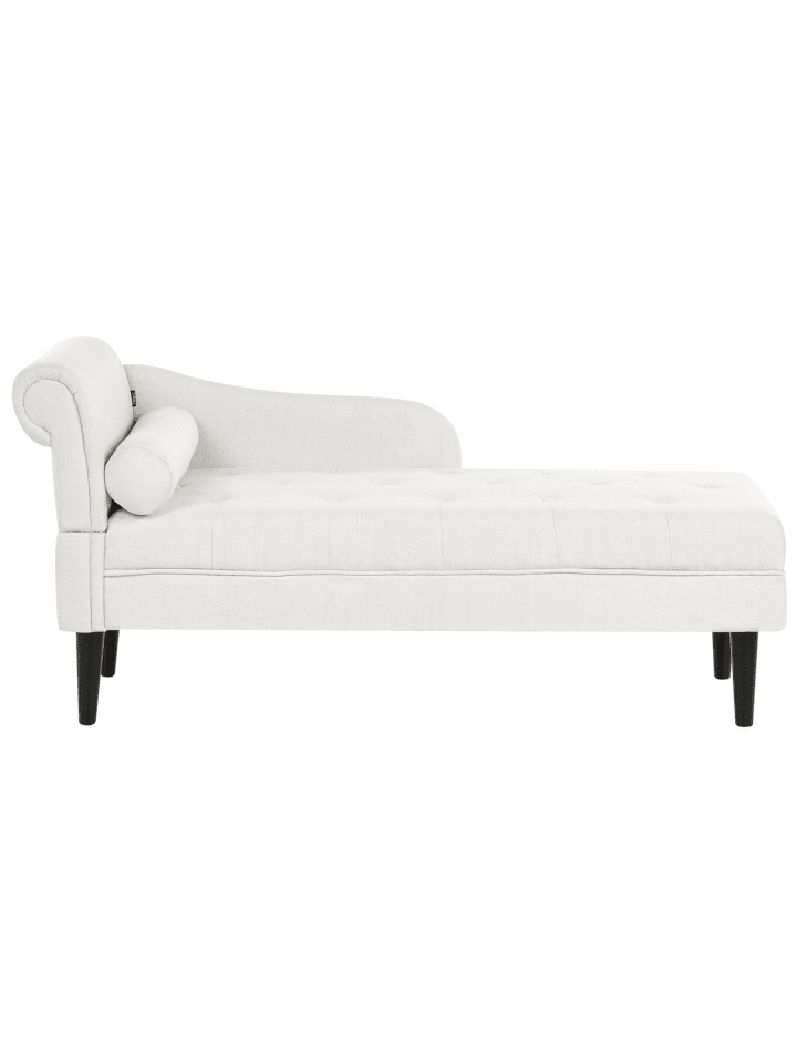 Chaiselongue YVOIRE in Weiß/Schwarz - (W) 68 x (H) 72 x (L) 151 cm linksseitig