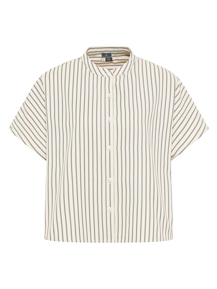 Damen Bluse in Hellbeige Marine