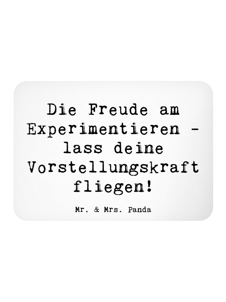 Magnet Spruch Die Freude am Experimentieren mit... in Weiß