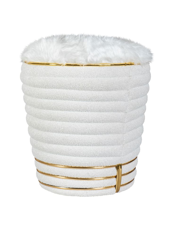Hocker Doric 335 in weiß - gold