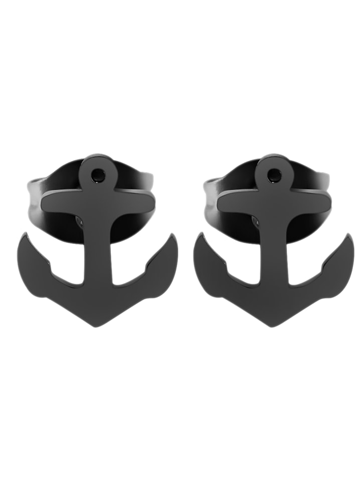 Damen Ohrringe – Ohrstecker aus Edelstahl in schwarz