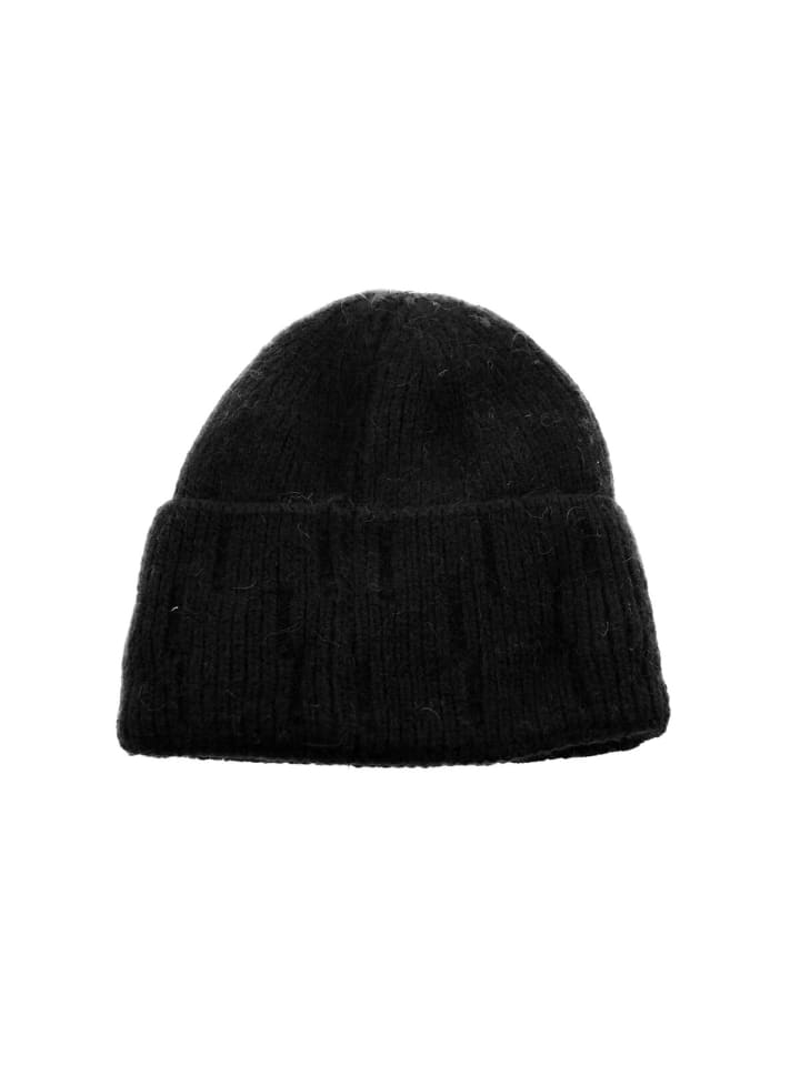 Beanie Mütze für Winter und Herbst mit Innenfutter in Schwarz