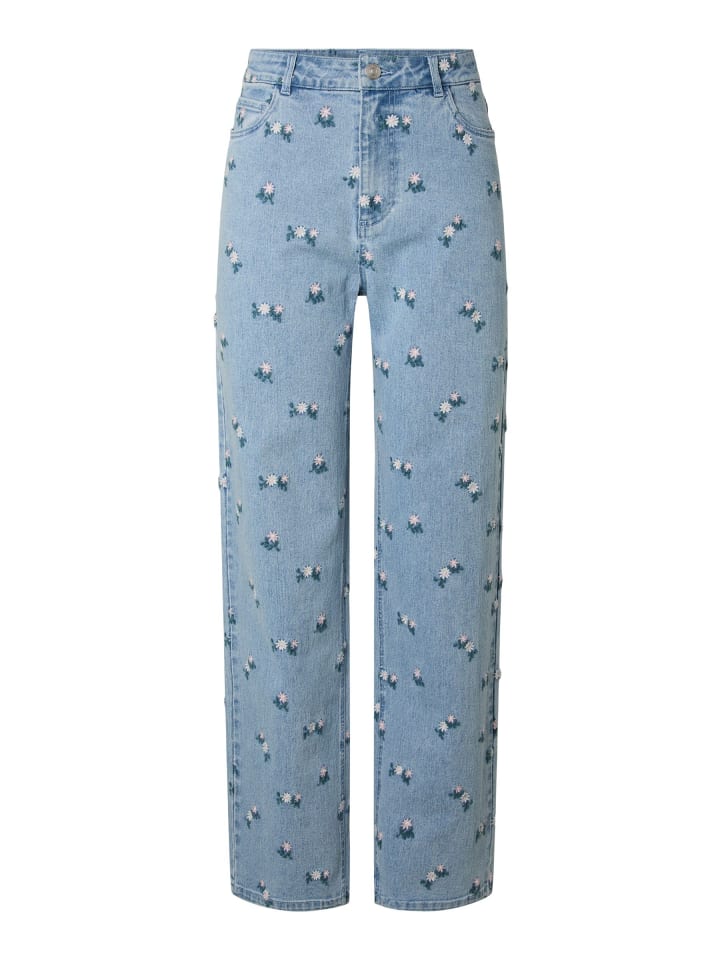 Straight Fit Jeans in Light Blue Denim