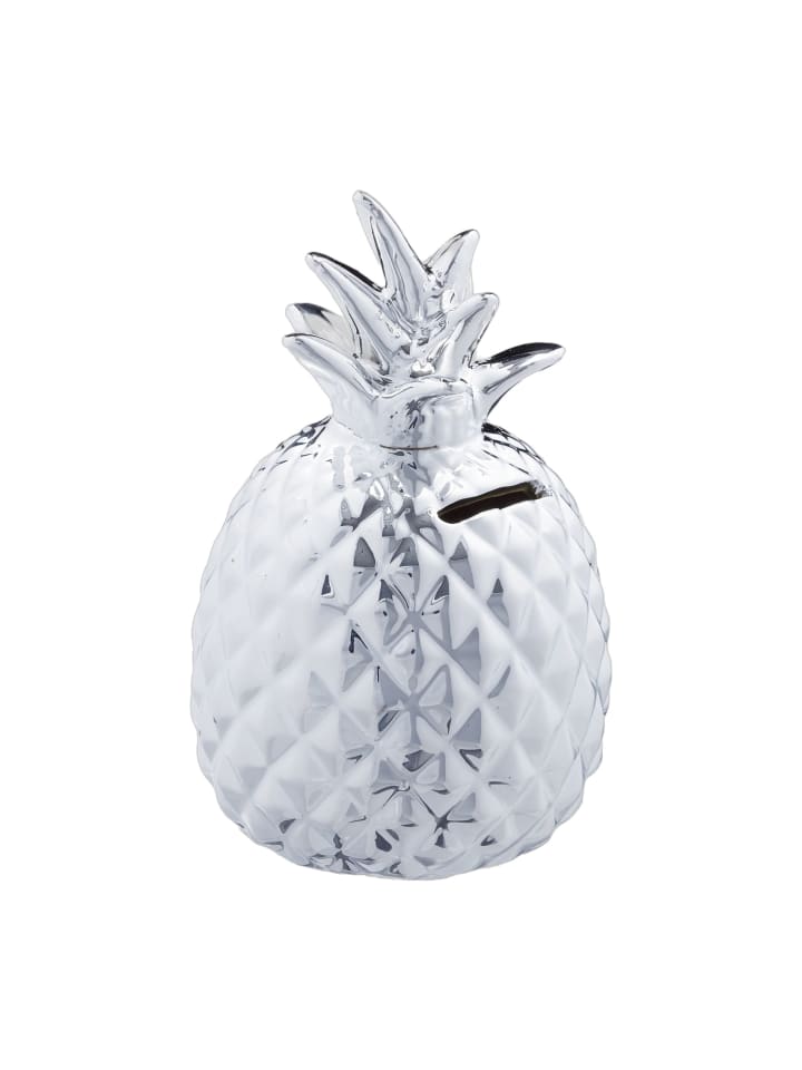 10x Spardose "Ananas" in Silber
