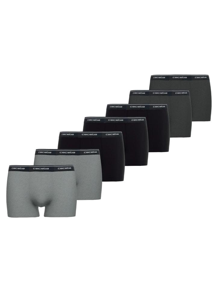 Boxershort 7er Pack in Schwarz/Grau
