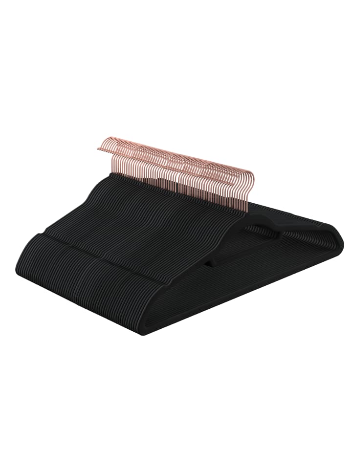 30er-Set: Kleiderbügel in Roségold-Schwarz - (B)43.5 x (H)22.5 x (T)0.6 cm