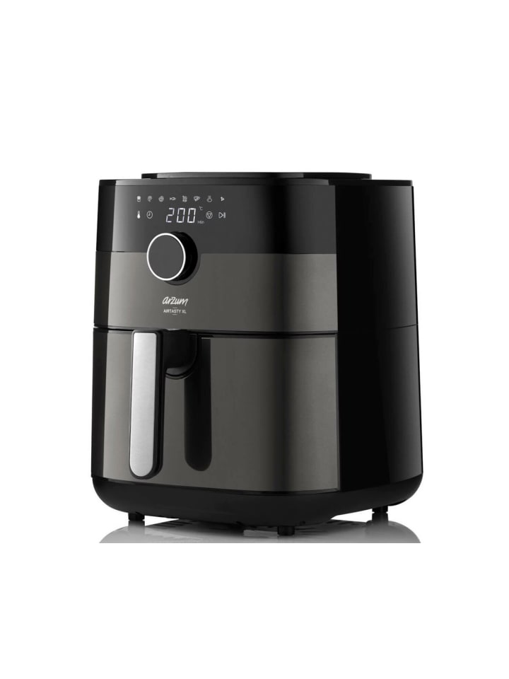 Heißluftfritteuse Air Fryer Schwarz/Silber in Schwarz/Silber